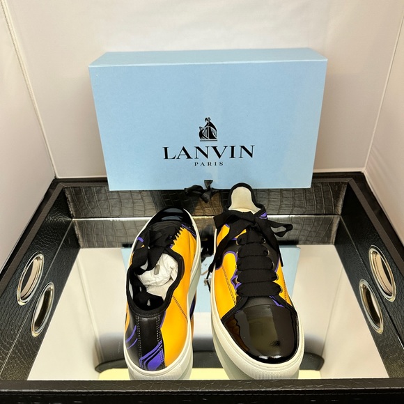 🎉🥂 HP 🥂🎉 LANVIN CAP-TOE LEATHER SNEAKERS - Picture 8 of 11